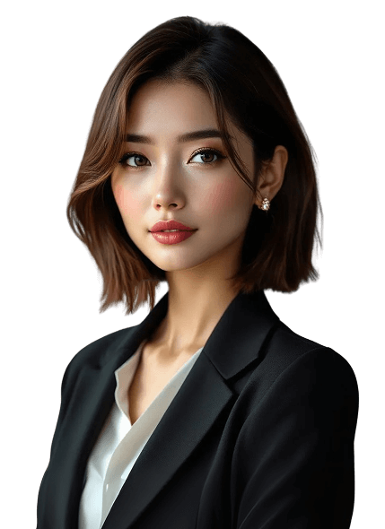 A confident woman dressed in a business suit, representing professionalism and style in a business context.